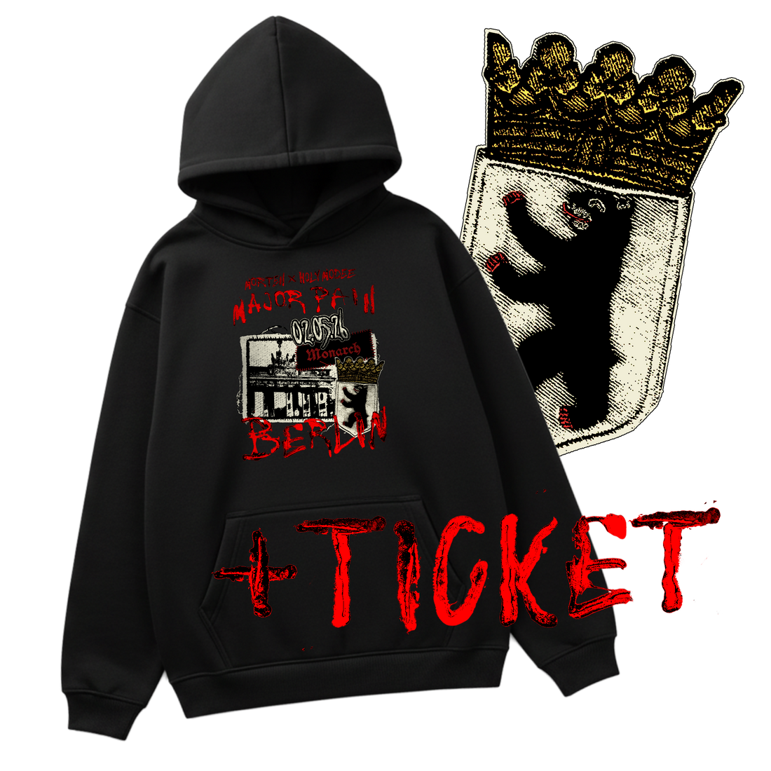 morten & Holy Modee - Major Pain Bundle Tourhoodie + Ticket Berlin