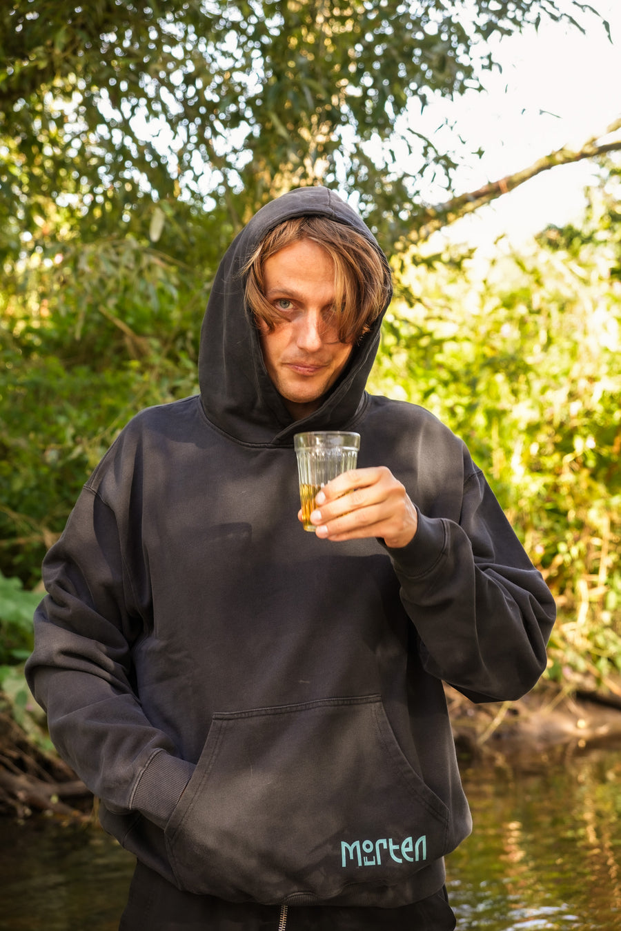 morten - Logo Hoodie Vintage Black