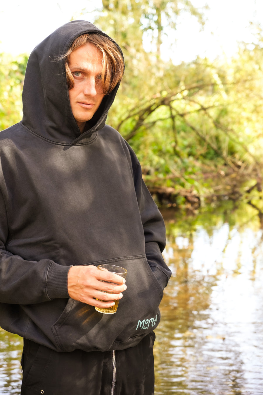 morten - Logo Hoodie Vintage Black