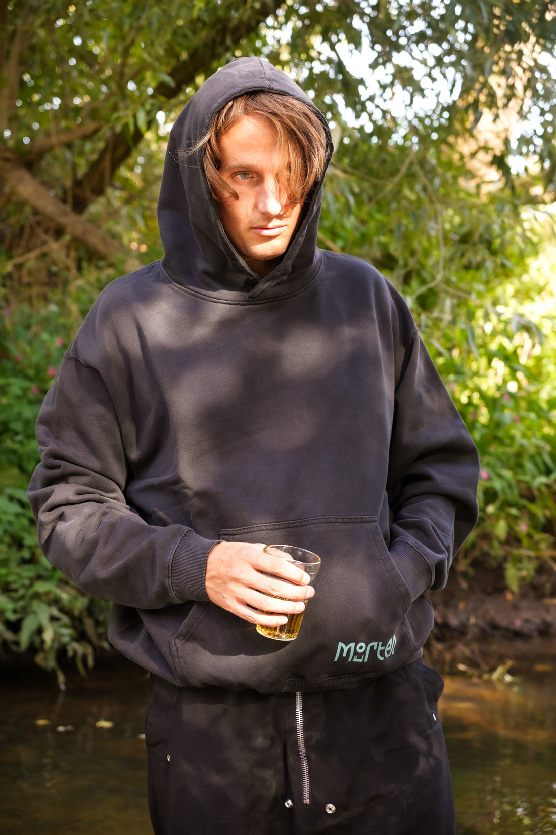 morten - Logo Hoodie Vintage Black