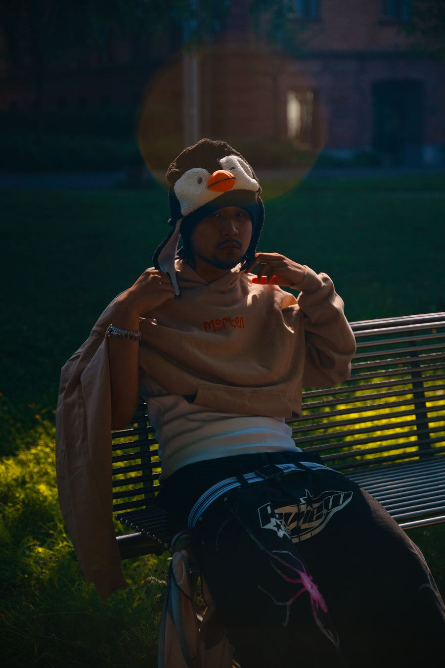 morten - Logo Hoodie Camel